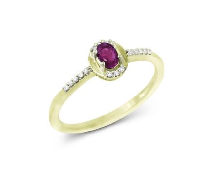 Ring with diamonds and ruby ​​1-150 742