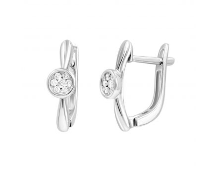 Earrings with diamonds in white gold 1-151 036