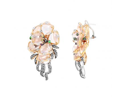 Earrings with diamonds in rose gold 1-159 612