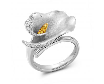Кольцо с бриллиантами в белом золоте 1-162 090