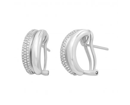 Earrings with diamonds in white gold 1С551-0283-1