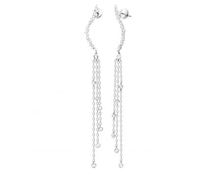 Earrings with diamonds in white gold 1-169 122