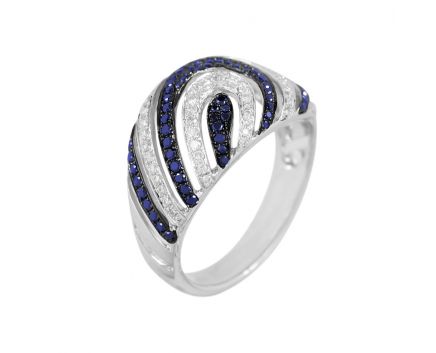 Ring with diamonds and sapphires in white gold 1-170 452