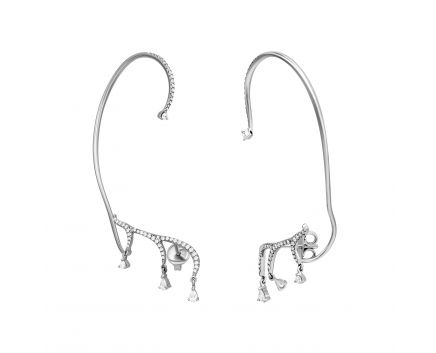 Cuff earrings in white gold with diamonds 1-171 392