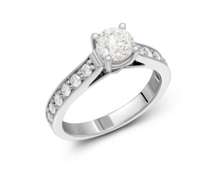 Ring with diamonds in white gold 1К034-1315