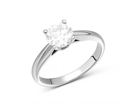 Кольцо с бриллиантом в белом золоте 1К071-0029