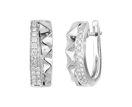 Earrings with diamonds in white gold 1-178 056