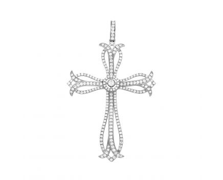 Cross with diamonds in white gold 1-183 026