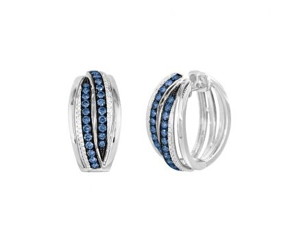 Earrings with diamonds and sapphires 1-183 268