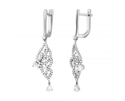 Earrings with diamonds in white gold 1S441-0252