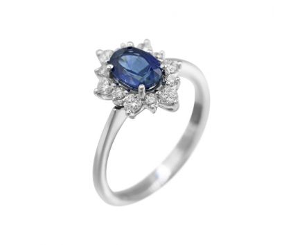 Ring with diamonds and sapphires in white gold 1-187 653