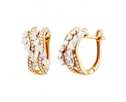 Earrings with diamonds in rose gold 1-188 612