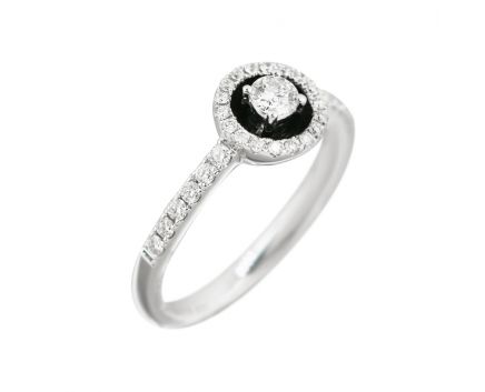 Ring with diamonds in white gold 1-190 295