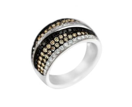 Ring with diamonds in white gold 1К759-0410