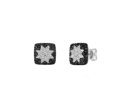 Earrings with diamonds in white gold 1С759-0427