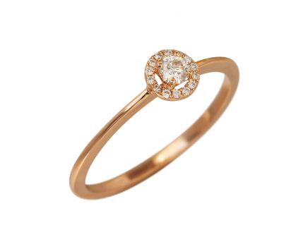 Кольцо с бриллиантами в розовом золоте 1-191 242