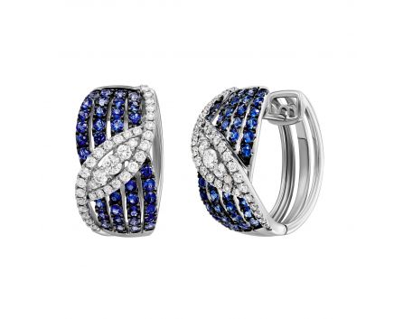 Сережки з діамантами та сапфірами 1С759-0369