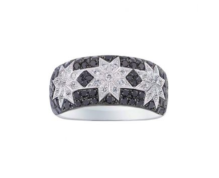 Ring with diamonds in white gold 1К759-0248