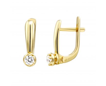 Earrings with diamonds in yellow gold 1C579-0003