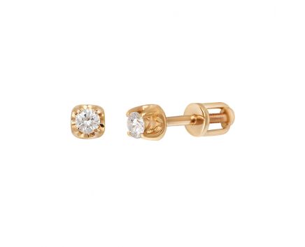 Earrings with diamonds in rose gold 1-195 664