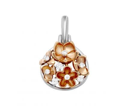 Pendant with diamonds in a combination of white and rose gold 1-195 753