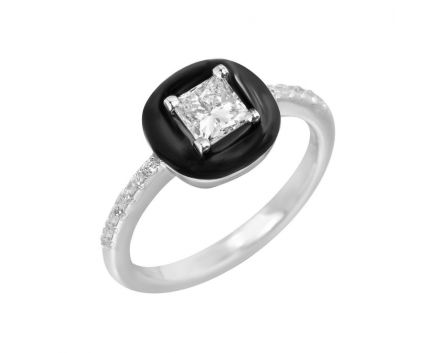 Ring with diamonds in white gold 1К309-0303