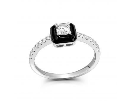 Ring with diamonds in white gold 1К309-0303
