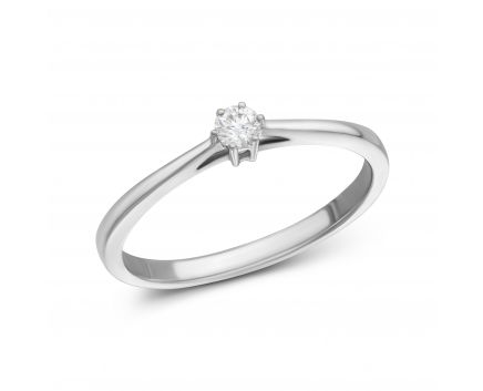Ring with diamonds in white gold 1К309-0173