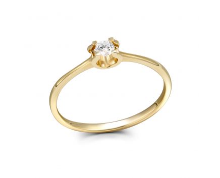 Ring with diamond and yellow gold 1К309-0278