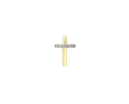 Крестик с бриллиантами в желтом золоте 1-199 406