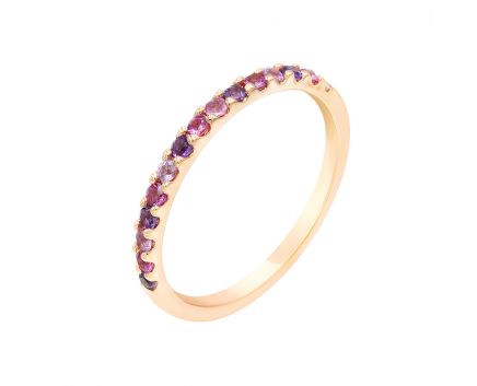 ZARINA diamond, sapphire and amethyst ring in pink gold