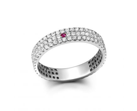 One in a million ruby ​​and diamond ring in white gold