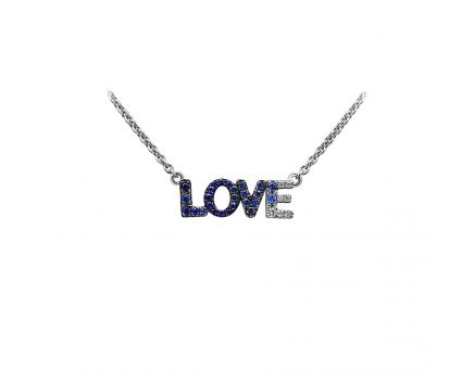 LOVE B necklace in white gold with sapphires