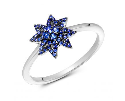 Ring with blue sapphires 1К759-0376