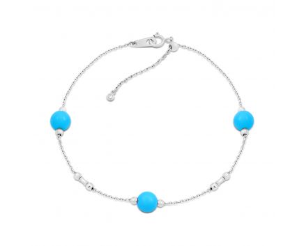 White gold bracelet with turquoise and diamonds