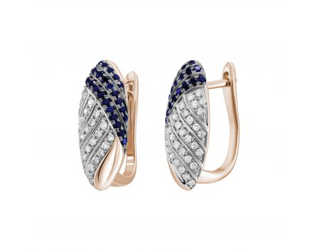 Earrings with diamonds and sapphires in rose gold 1-154 590