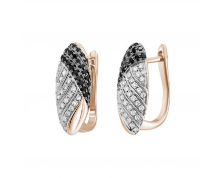 Earrings with diamonds in rose gold 1-154 559