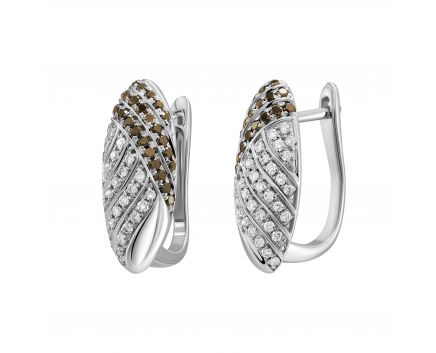 Earrings with diamonds in white gold 1-154 568