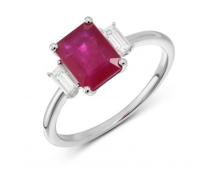 Ring with ruby ​​and diamonds 1К034-1629