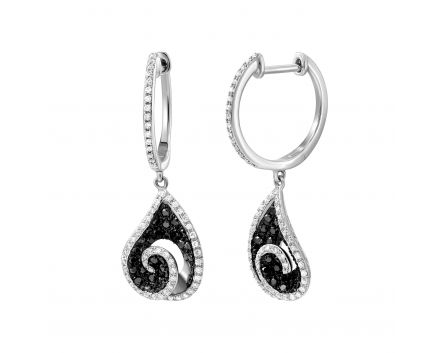 Earrings with diamonds in white gold 1-204 366