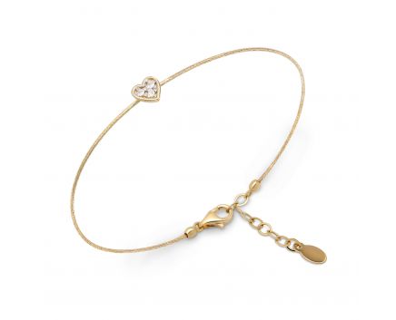 Bracelet with diamonds Delicate heart rose gold