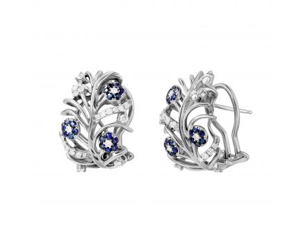 Earrings with diamonds and sapphires 1-205 857