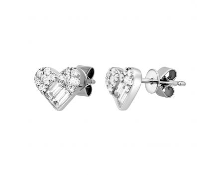 Earrings with diamonds in white gold 1С809-0348