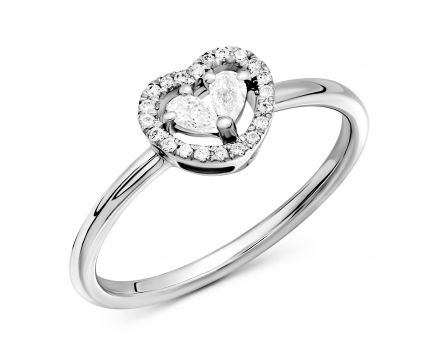 Ring with diamonds in white gold 1К809-0337