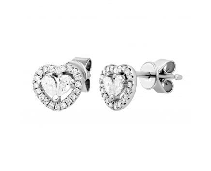 Earrings with diamonds in white gold 1С809-0352