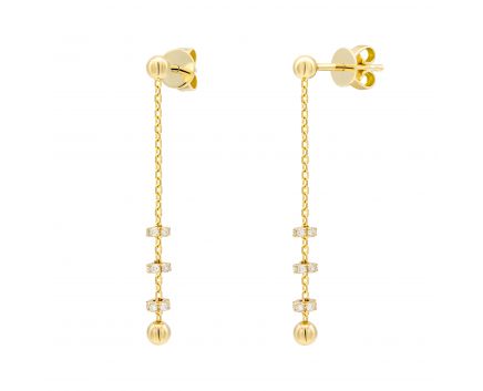 Earrings with diamonds yellow gold