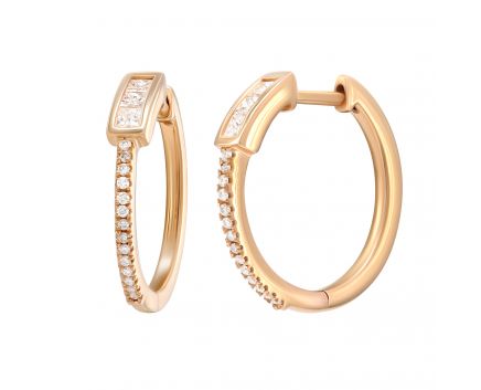 Earrings with diamonds in rose gold