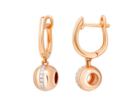 Dina earrings with diamonds in rose gold