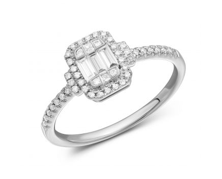 Ring with diamonds in white gold 1К034-1672