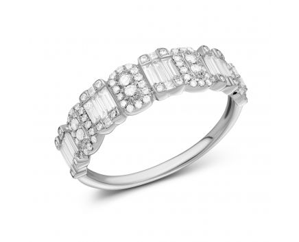 Ring with diamonds in white gold 1К034-1678